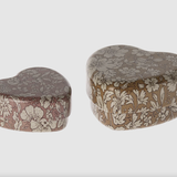 Maileg - Metal Heart Box 2 Piece Set - Ocher & Heather Blossom