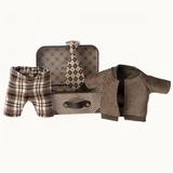 Maileg - Jacket, Pants & Tie in Suitcase - Grandpa Mouse
