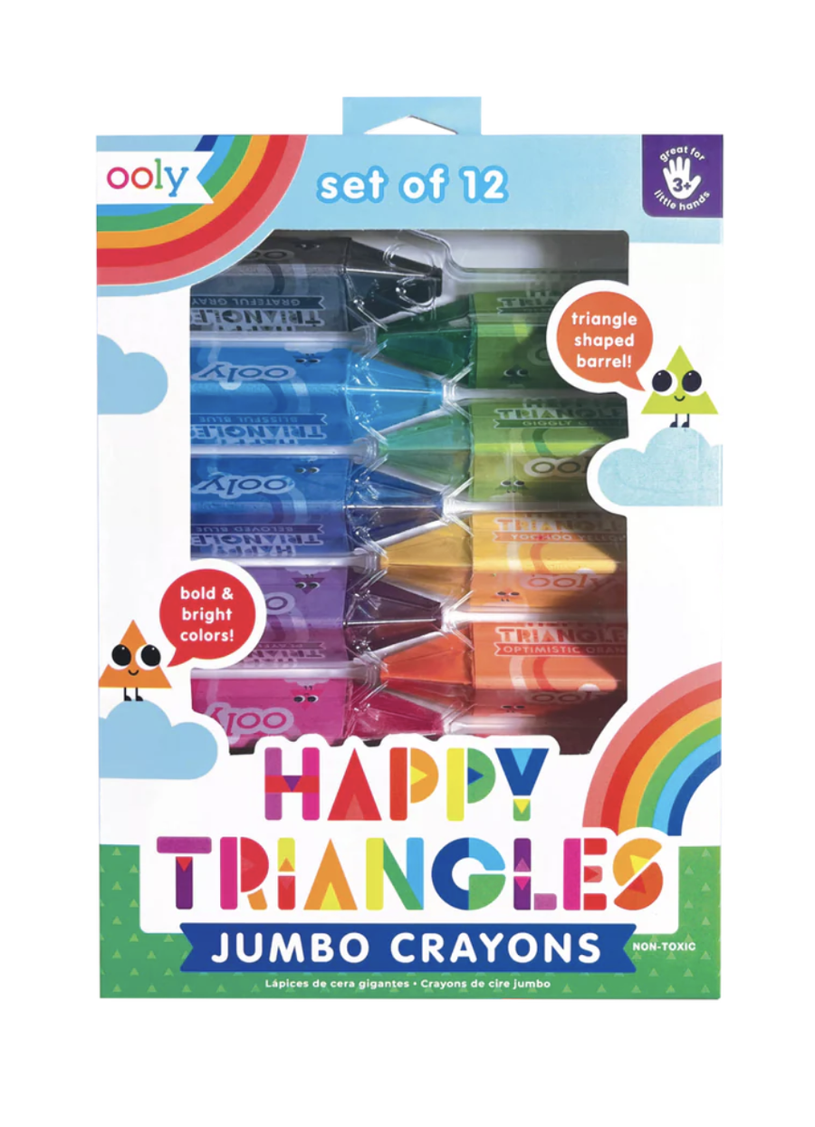 Ooly - Happy Triangles Jumbo Crayons - Set of 12