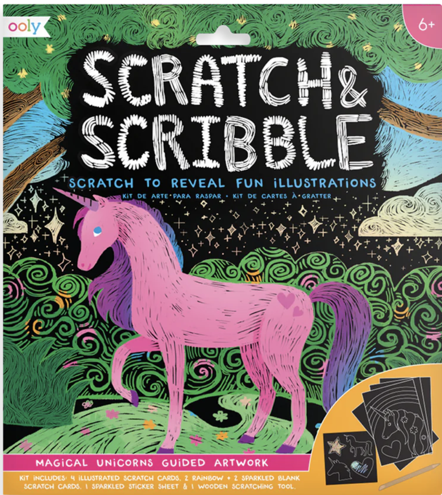 Ooly - Scratch & Scribble Art Kit - Magical Unicorn