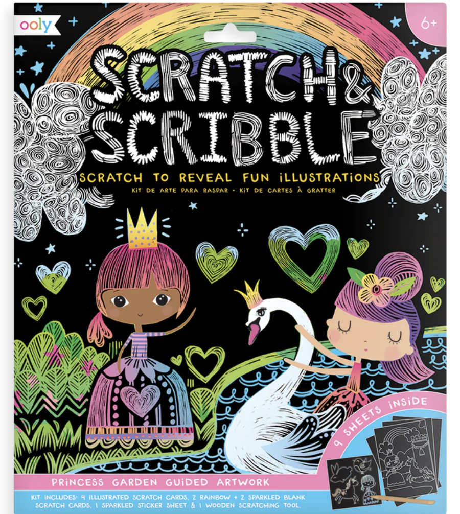 Ooly - Scratch & Scribble Art Kit - Princess Garden