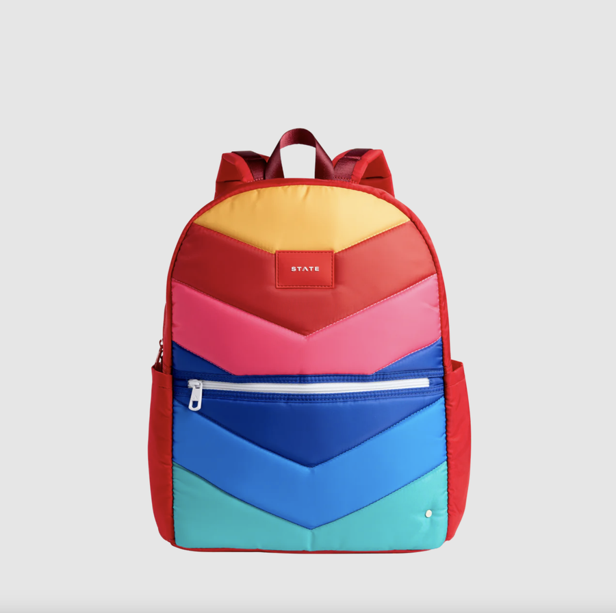 State Bags - Kane Double Pocket Large Backpack - Rainbow Chevron