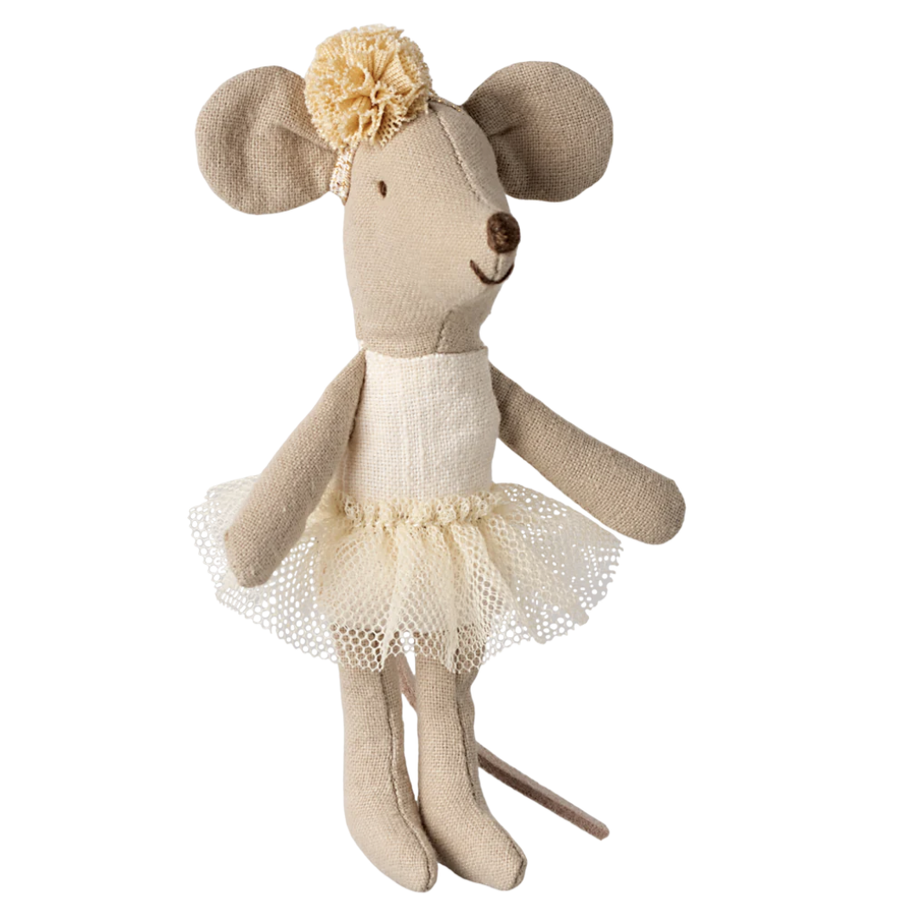 Maileg - Little Sister Ballerina Mouse - Off White