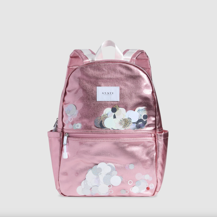 State Bags - Kane Kids Travel Backpack - White Sequins