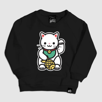 Whistle & Flute - Lucky Cat Sweatshirt - Black