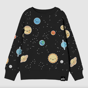 Whistle & Flute - Kawaii Space Allover Sweatshirt - Black