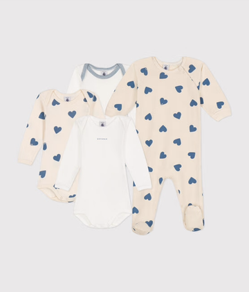 Petit Bateau - Babies Pyjamas & 3 Pack of Bodysuits - Baby Blues