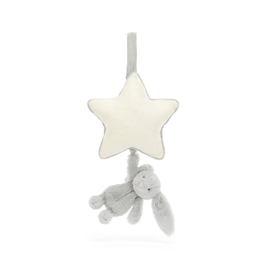 Jellycat - Bashful Silver Bunny Musical Pull