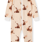 Milkbarn - Organic Cotton Zipper Pajama - Floral Fox