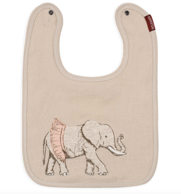 Milkbarn - Applique Linen Bib - Tutu Elephant