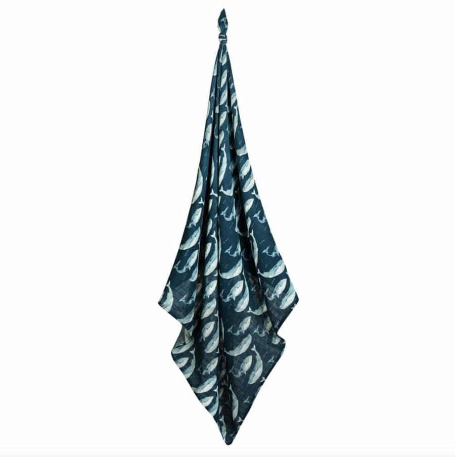 Milkbarn - Bamboo Swaddle - Blue Whale