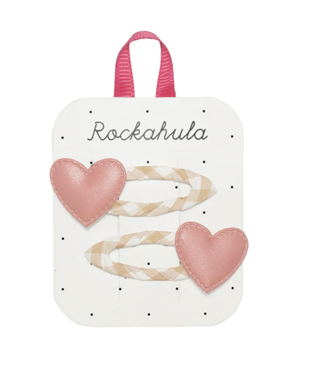 Rockahula - Gingham Heart Clips