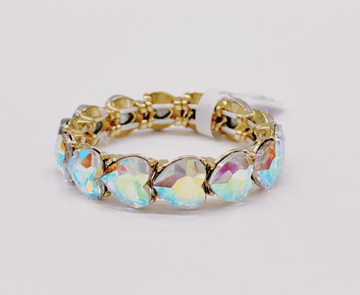 Great Pretenders - Rising Star Chunky Gem Bracelet - Silver Hearts