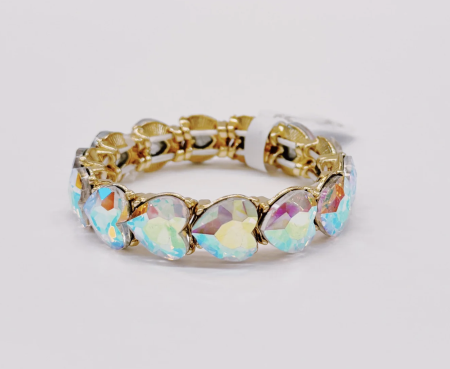 Great Pretenders - Rising Star Chunky Gem Bracelet - Silver Hearts