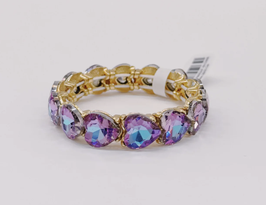 Great Pretenders - Rising Star Chunky Gem Bracelet - Purple/Blue Gradient Heart