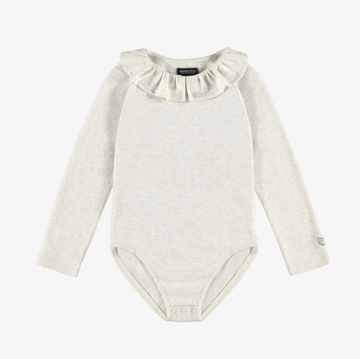 Souris Mini - Cream bodysuit with Claudine collar