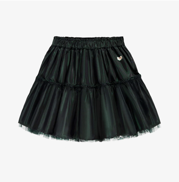 Souris Mini - Emerald skirt in taffeta and tulle