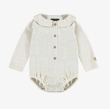 Souris Mini - Cream bodysuit with Claudine collar (Baby)