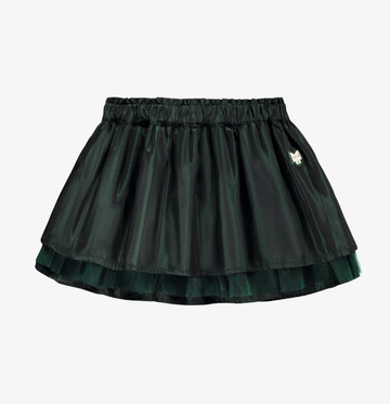 Souris Mini - Emerald skirt in taffeta and tulle (Baby)