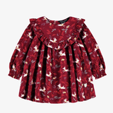 Souris Mini - Red dress with ruffles and reindeer print (Baby)