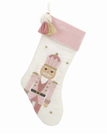 Mon Ami - Tassled Nutcracker Stocking - Pink | Tassled Nutcracker Stocking - Pink