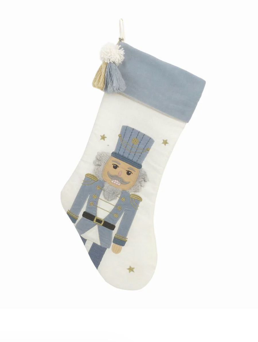 Mon Ami - Tassled Nutcracker Stocking - Pink | Tassled Nutcracker Stocking - Blue