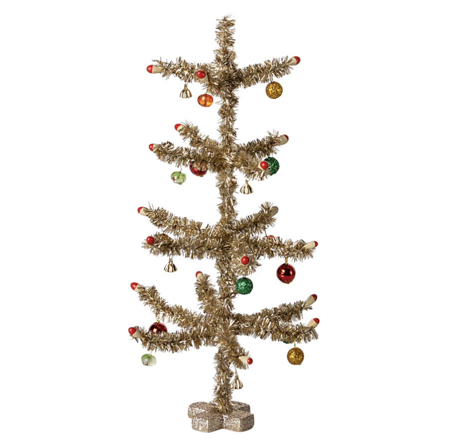 Maileg - Christmas Tree Gold - Red/Green