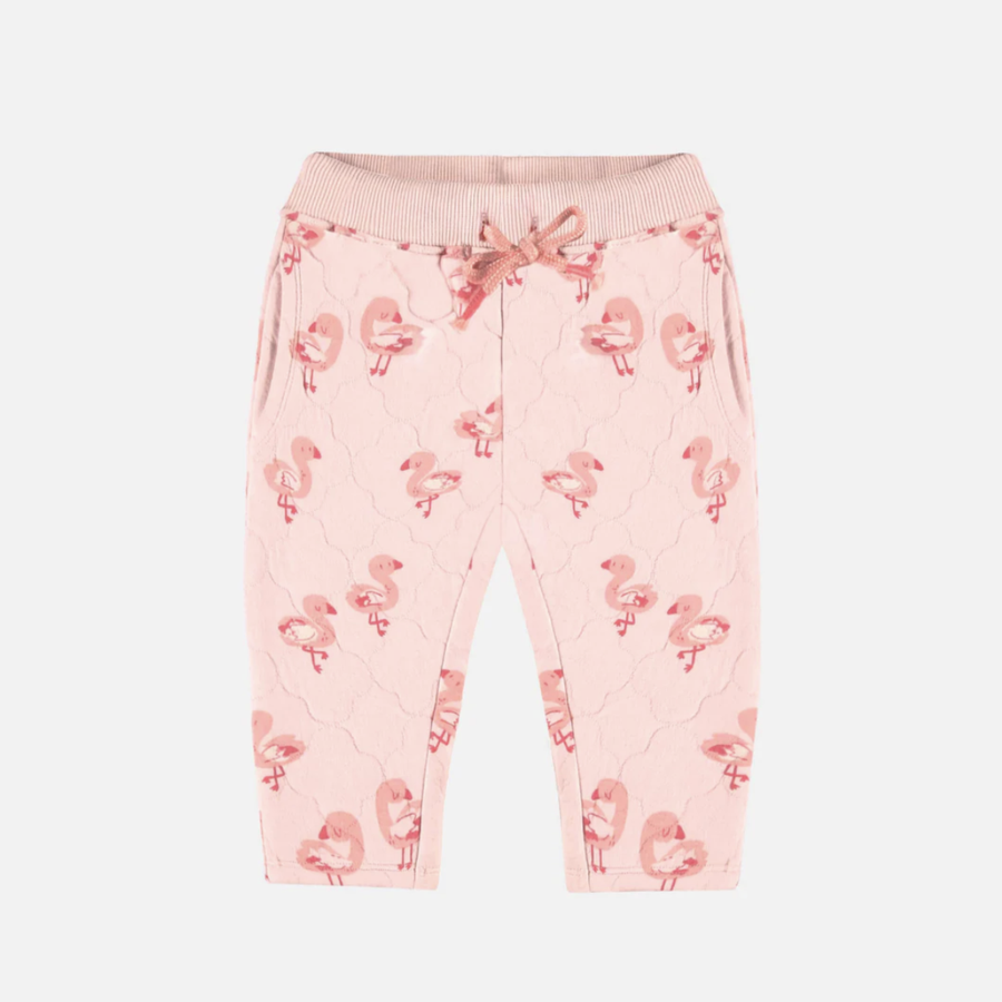 Souris Mini - Quilted Jersey Pants - Pink Flamingo