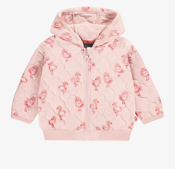 Souris Mini - Hooded Quilted Jersey Vest - Pink Flamingo