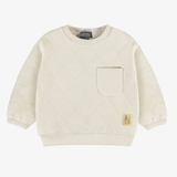 Souris Mini - Quilted Jersey Sweater - Cream