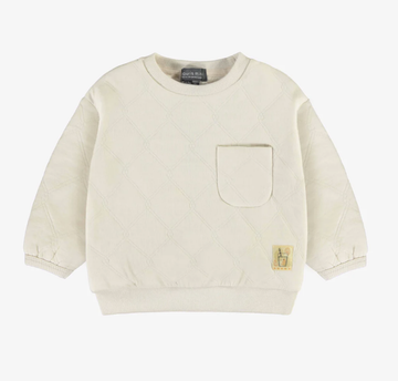 Souris Mini - Quilted Jersey Sweater - Cream