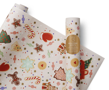 Rifle Paper Co - Christmas Cookies Wrapping Sheets - Roll of 3