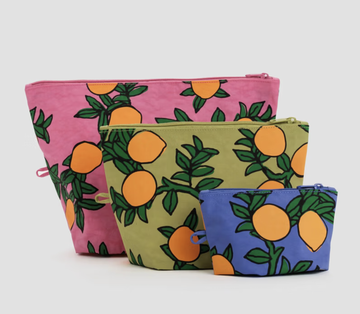 Baggu - Go Pouch Set - Orange Trees