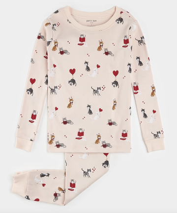 Petit Lem - Meowentine PJ Set - Silver Peony