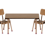 Maileg - Table and Chair Set, Mouse - Dark Powder