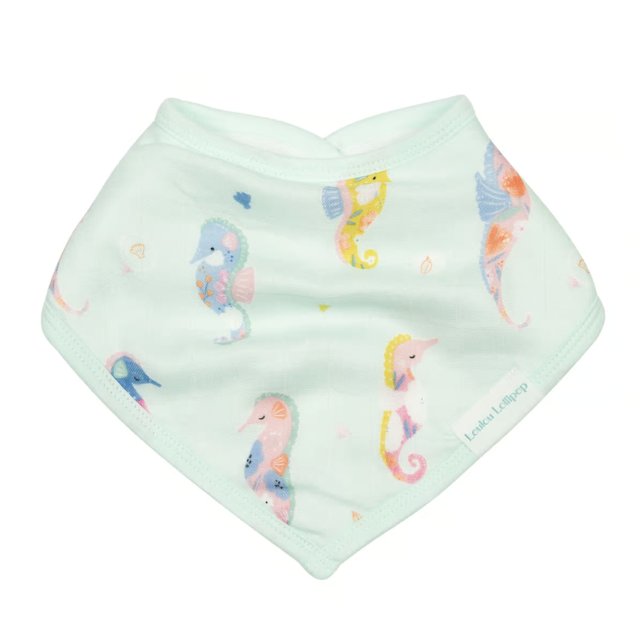 Loulou Lollipop - Bandana Bib Set - Painterly Seahorse