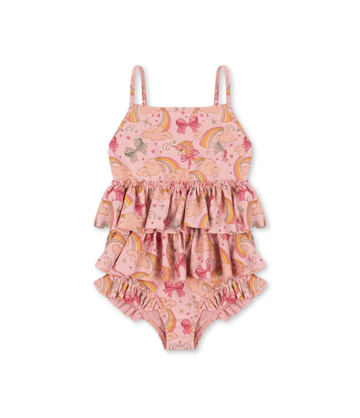 Konges Slojd - Manuca Frill Swimsuit - Rainbow Bow