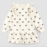 Miles the Label - Pixelated Hearts Terry Dress - Birch