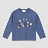 Miles - 8-Bit Monkey Print Top - Blue