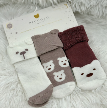 Piccolo Bambino - 3 Pair Socks - Red