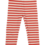 The New - Uni Ribbed Leggings - Poppy Red Striped