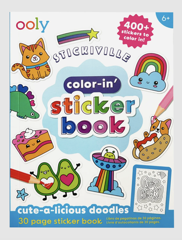 Ooly - Stickville: Color-in' Sticker Book - Cute-A-Licious Doodles