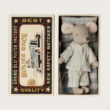 Maileg - Big Brother Mouse in Matchbox - Stripe PJ
