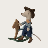 Maileg - Cowboy Mouse on Rocking Horse, Little Brother