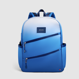 State Backpacks - Kane Double Pocket Backpack - Blue Gradient Diagonal Zipper