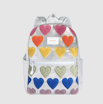 State Backpacks - Kane Double Pocket Backpack - Fuzzy Hearts