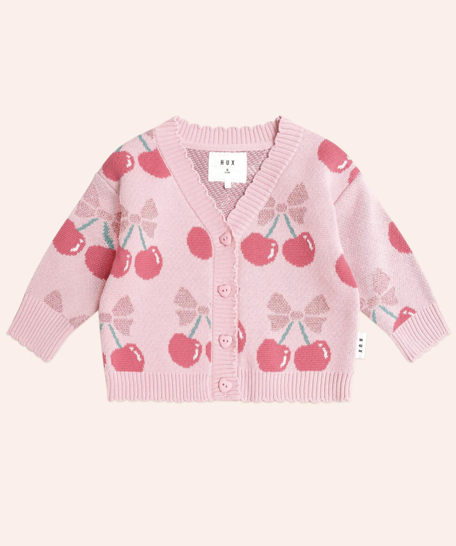 Hux - Cherry Pie Scalloped Knit Cardi - Apricot Pink