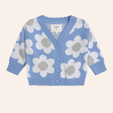 Hux - Daisy Scalloped Knit Cardi  - Seaside Blue