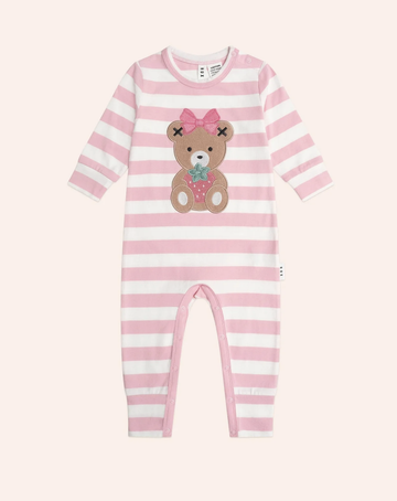 Hux - Stripe Huxette Romper - Strawberry Stripe