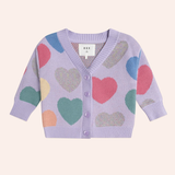 Hux - Loveheart Knit Cardi - Purple Rose Hue